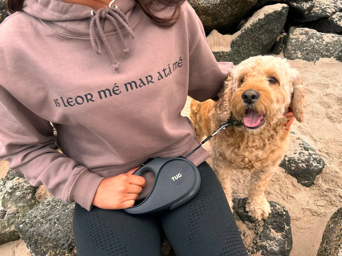 Grá Duit hoodie on the Irish coast